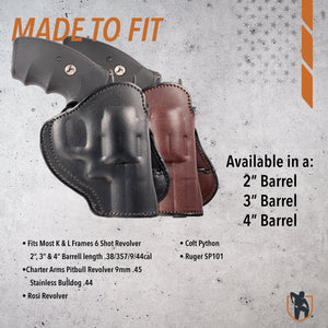 6-Shot Revolver Paddle Leather Holster
