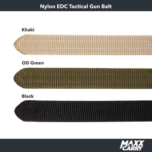 Maxx Carry Black EDC Tactical Gun Belt Reinforced Liner Ratchet Track Technology Design Adjustable up to 50"