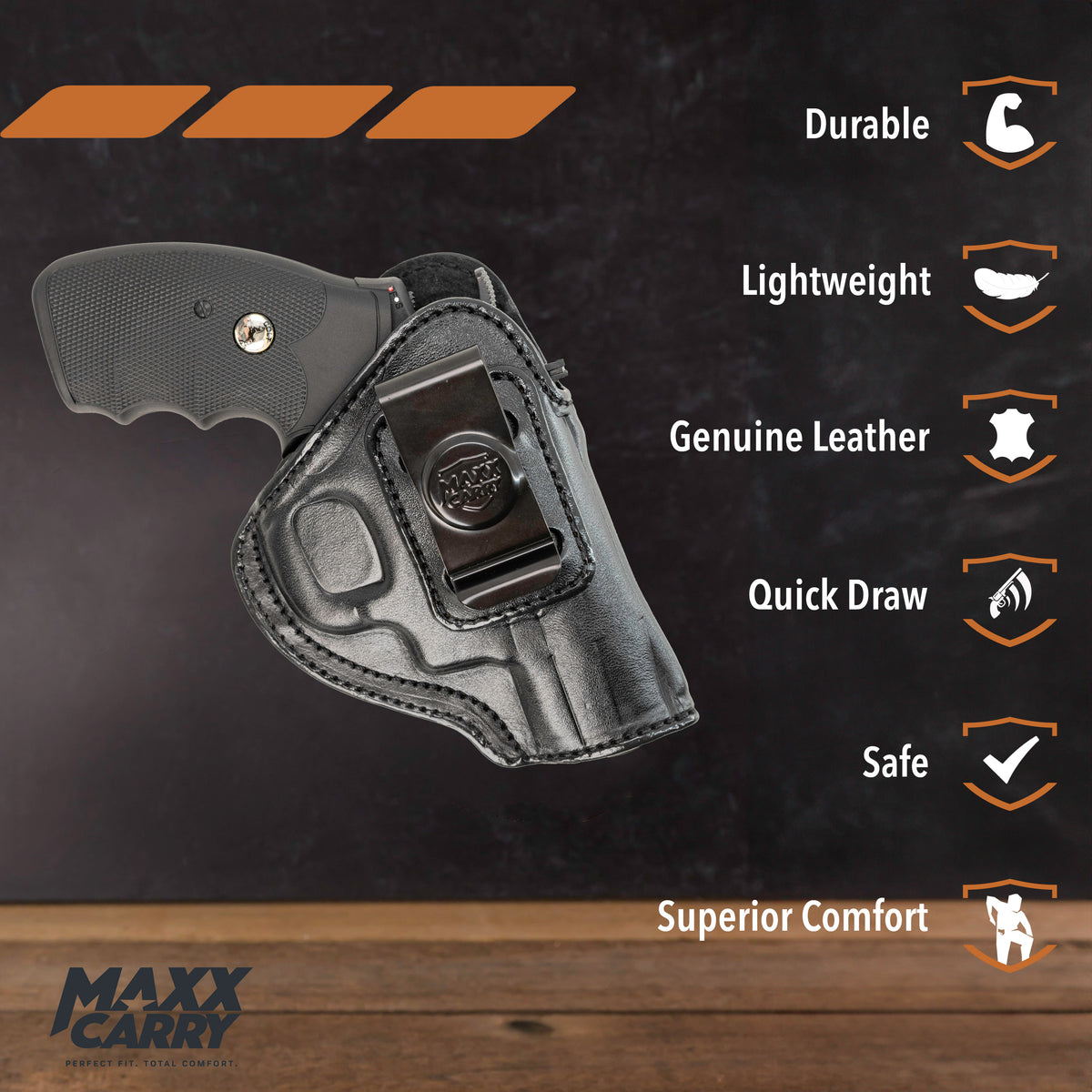 6-Shot Revolver IWB Leather Holster