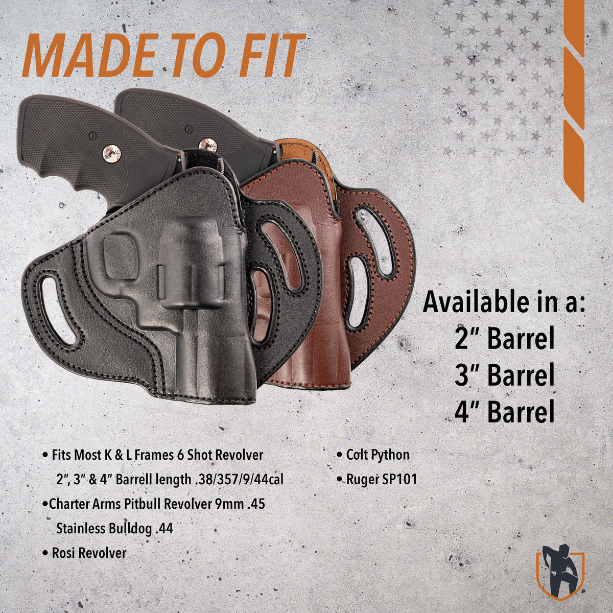 6-Shot Revolver Open Top Pancake Holster