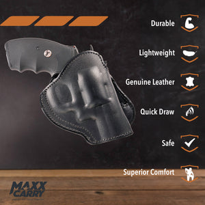 6-Shot Revolver Paddle Leather Holster