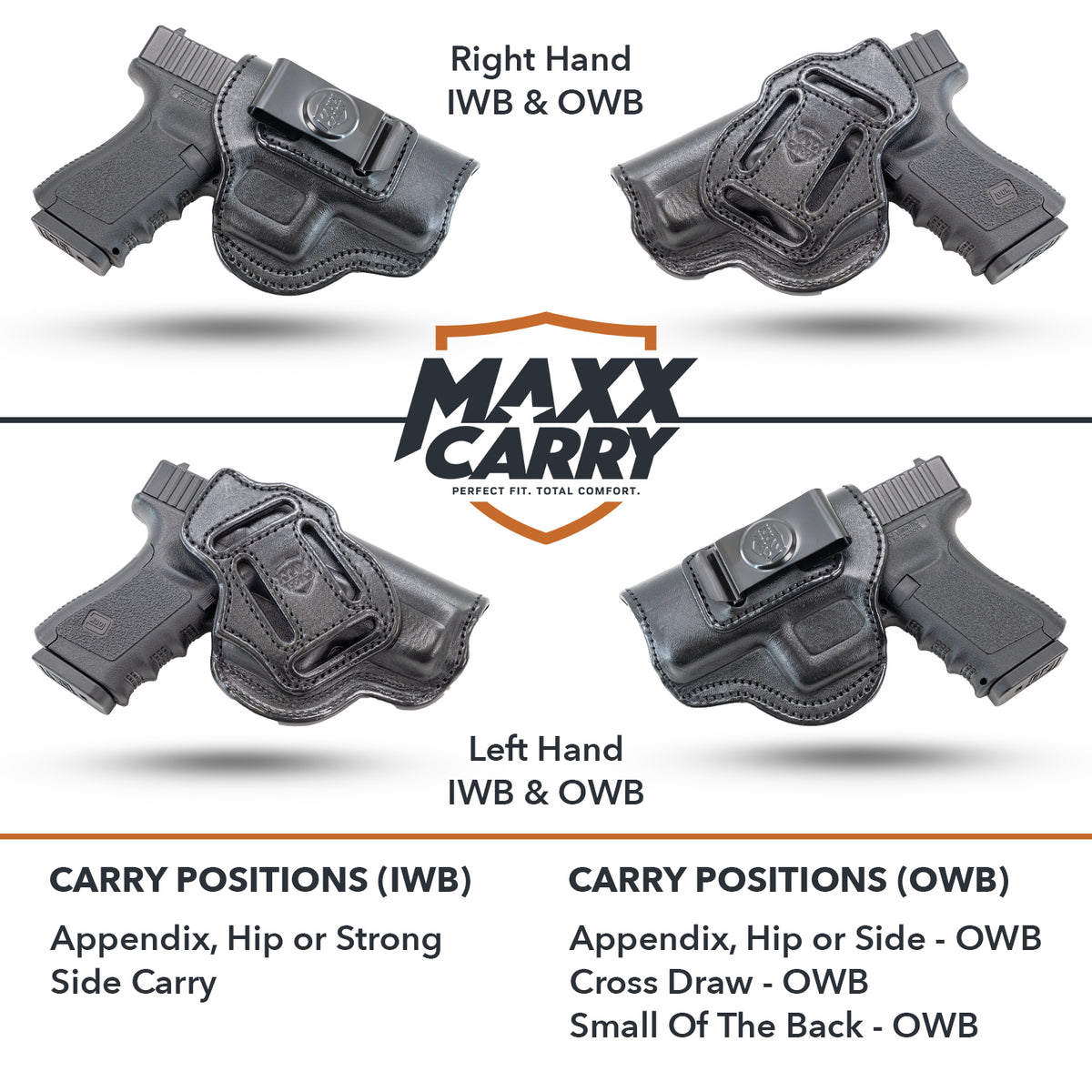 IP4 - 4 in 1 Multiple Carry Leather Holster