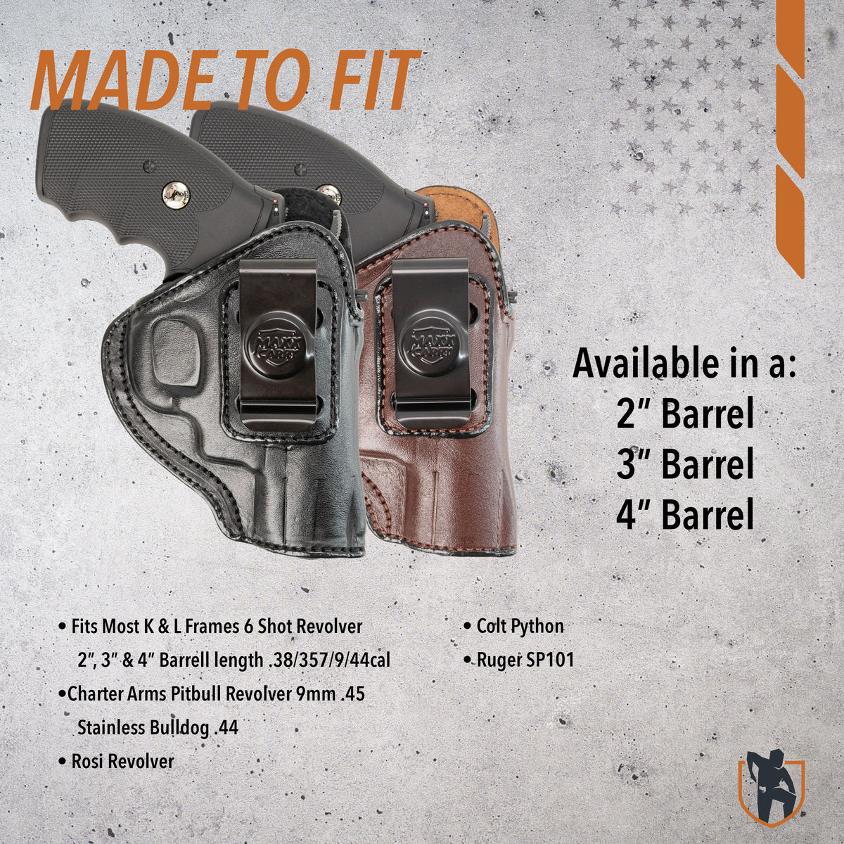 6-Shot Revolver IWB Leather Holster