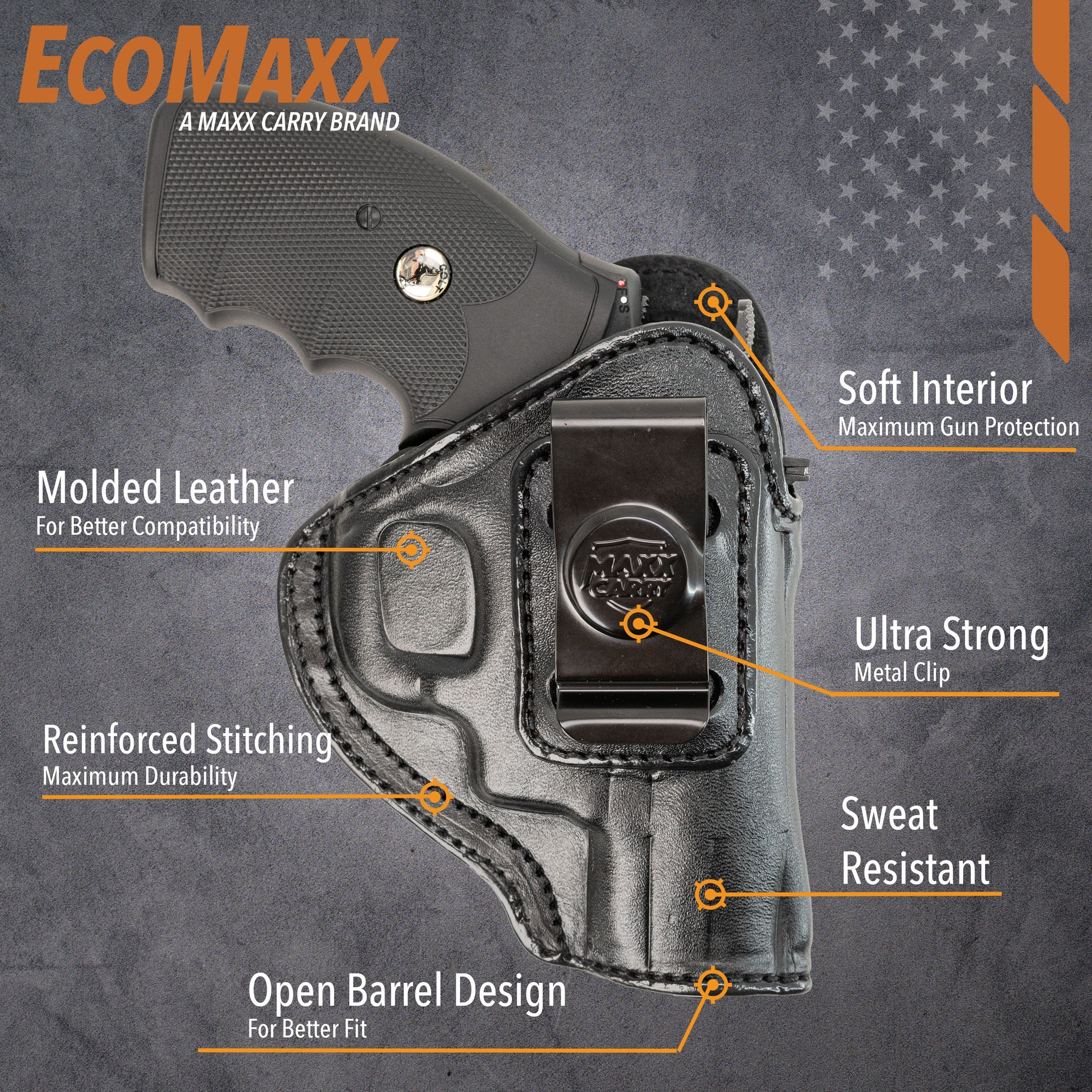 6-Shot Revolver IWB Leather Holster