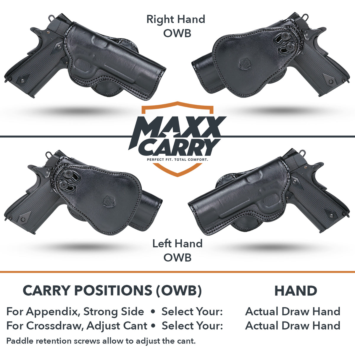 PD - Paddle Leather OWB Gun Holster